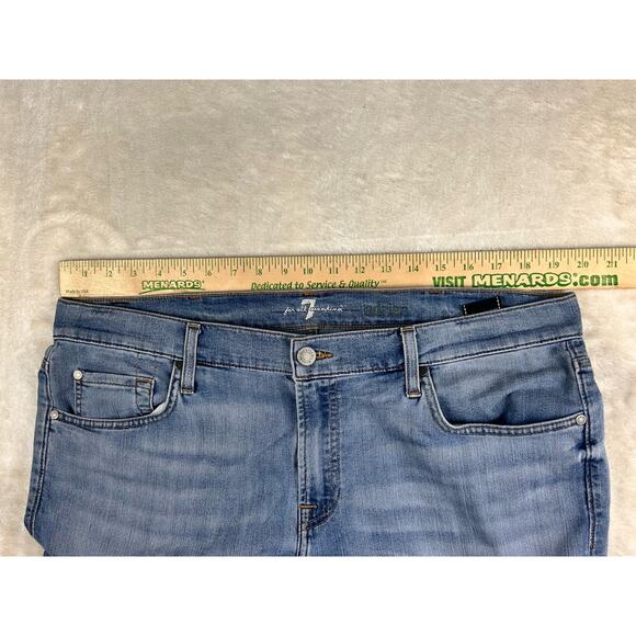7 For All Mankind Jeans Mens 38x33 Blue Adrien Italian Fabric Denim Zip Fly - Picture 5 of 7